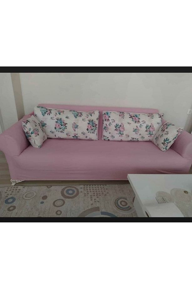 Mikropetek Streç Lastikli 3 3 1 1 Koltuk Örtüsü Takımı Kanepe Çekyat Örtüsü Koltuk Kılıfı - 6