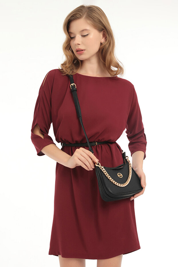 Women's Black Shoulder Bag - Model 05FM24K1113