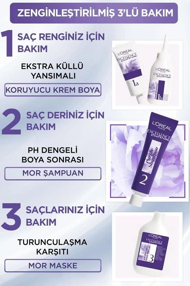 Excellence Cool Creme Saç Boyası 3.11 Ekstra Küllü Koyu Kahve - 2