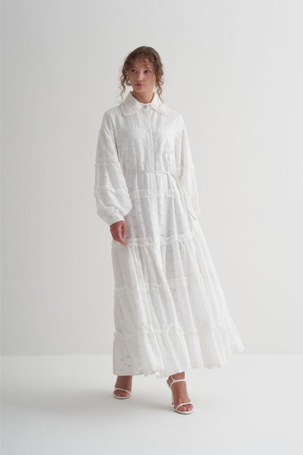 Chiffon Dress - Ruffle Detailed