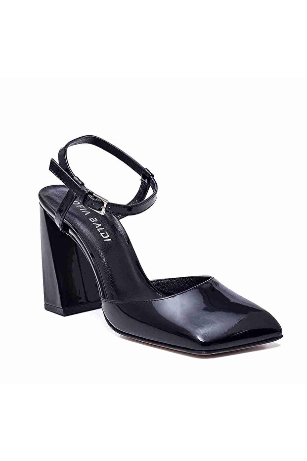 Sampe Siyah Rugan  Kadın Kalın Topuk - 2