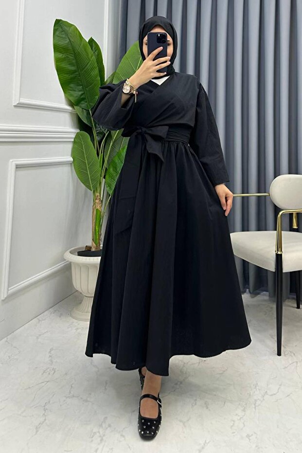 Black Double-breasted Skirt Set - 1
