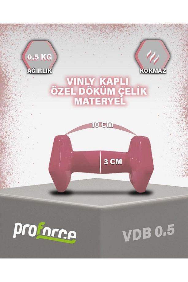 Vdb Dışı Vinil Kaplı Içi Çelik Döküm Ağırlık Dambıl 0.5 Kg -tek Adet - 2