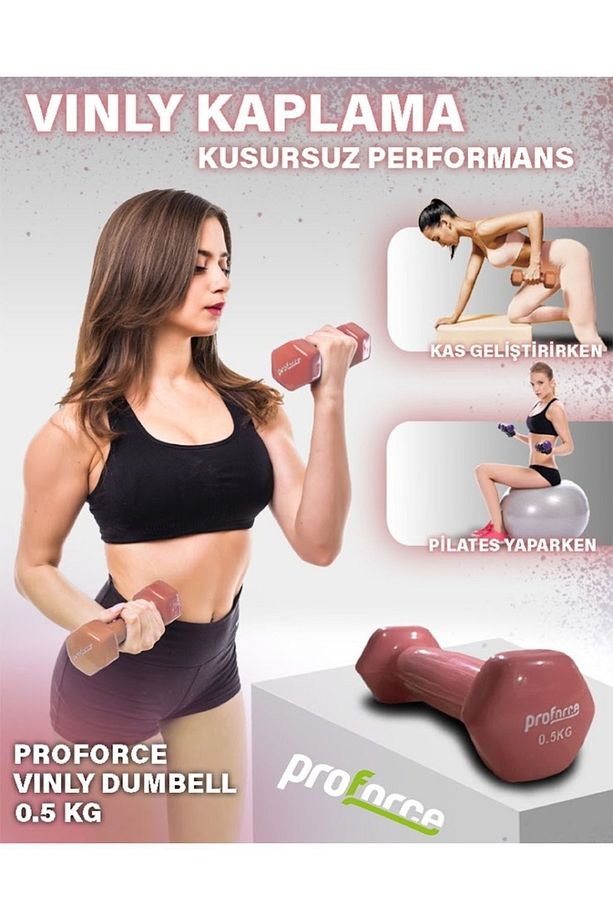 Vdb Dışı Vinil Kaplı Içi Çelik Döküm Ağırlık Dambıl 0.5 Kg -tek Adet - 1