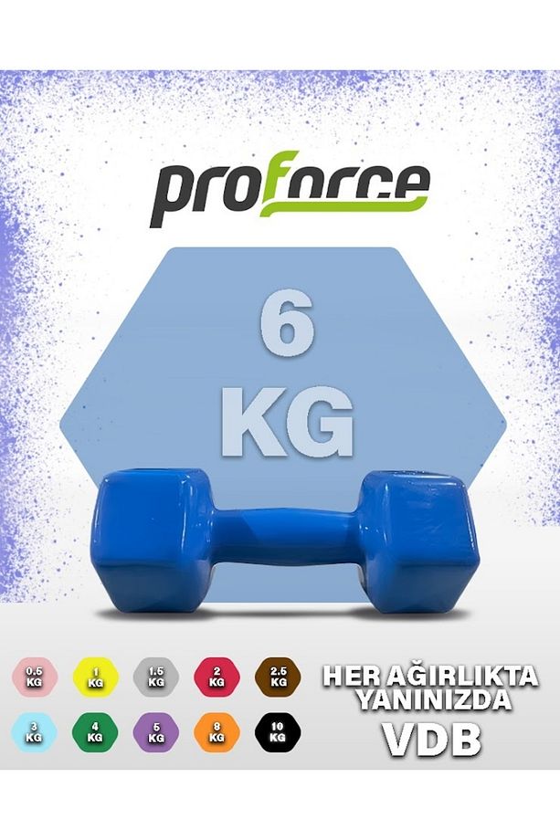 Vdb Dışı Vinil Kaplı Içi Çelik Döküm Ağırlık Dambıl 6 Kg -tek Adet - 3
