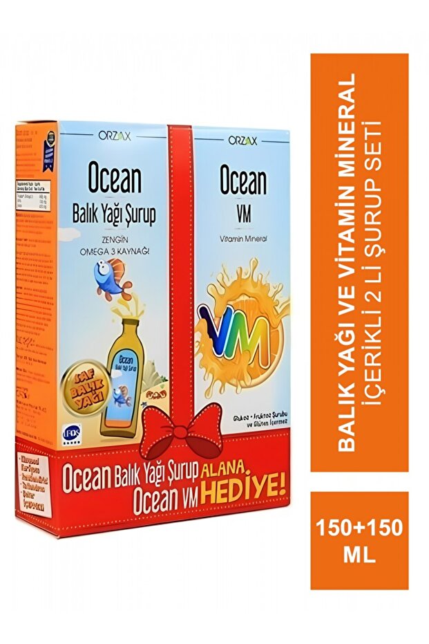 Orange Portakal Aromalı Balık Yağı Şurup 150ml + Ocean VM Şurup 150ml - 1