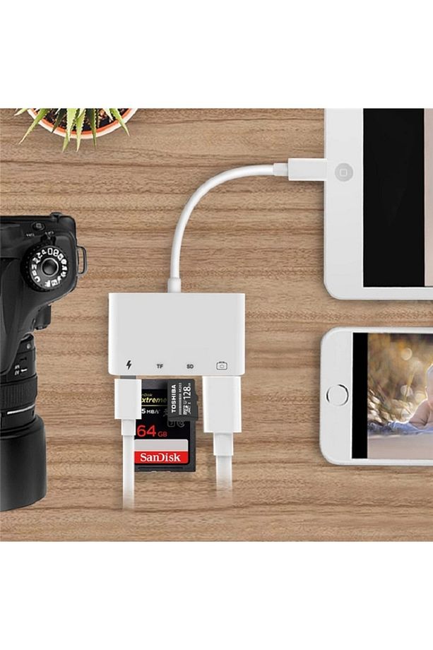 Lightning To Usb Lightning Micro Sd Tf Kart Okuyucu Çevirici Dönüştürücü Adaptör - 4