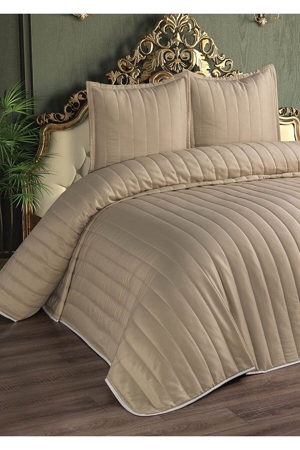 Suya Ve Lekeye Dayanıklı Çift Taraflı Kullanılabilir Mikrofiber Çift Kişilik Yatak Örtüsü Seti - 1