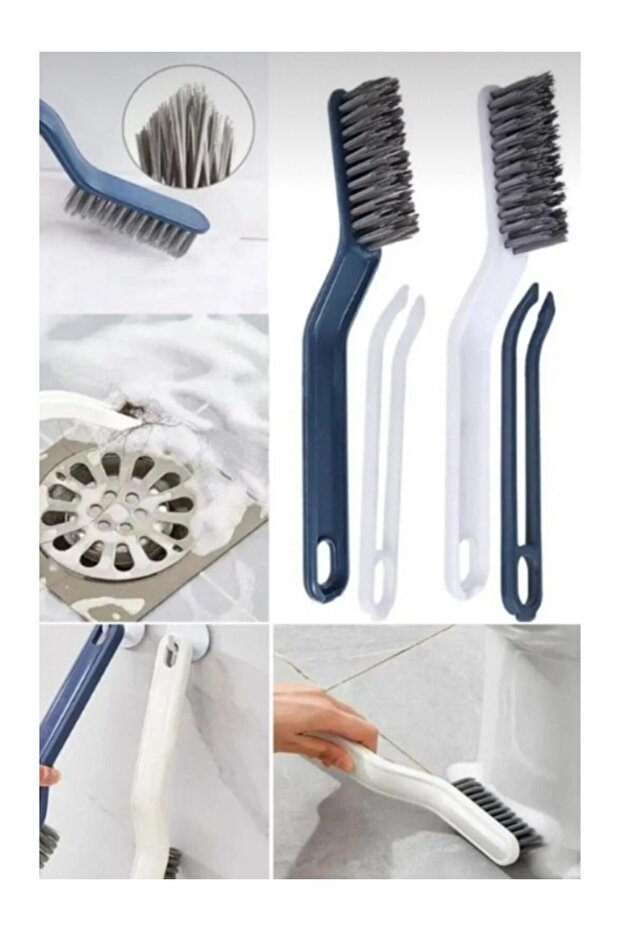 Multifunctional Joint Floor Tile Bathroom Kitchen Groove Cleaning Brush Garbage Cleaning Brush with Tweezers