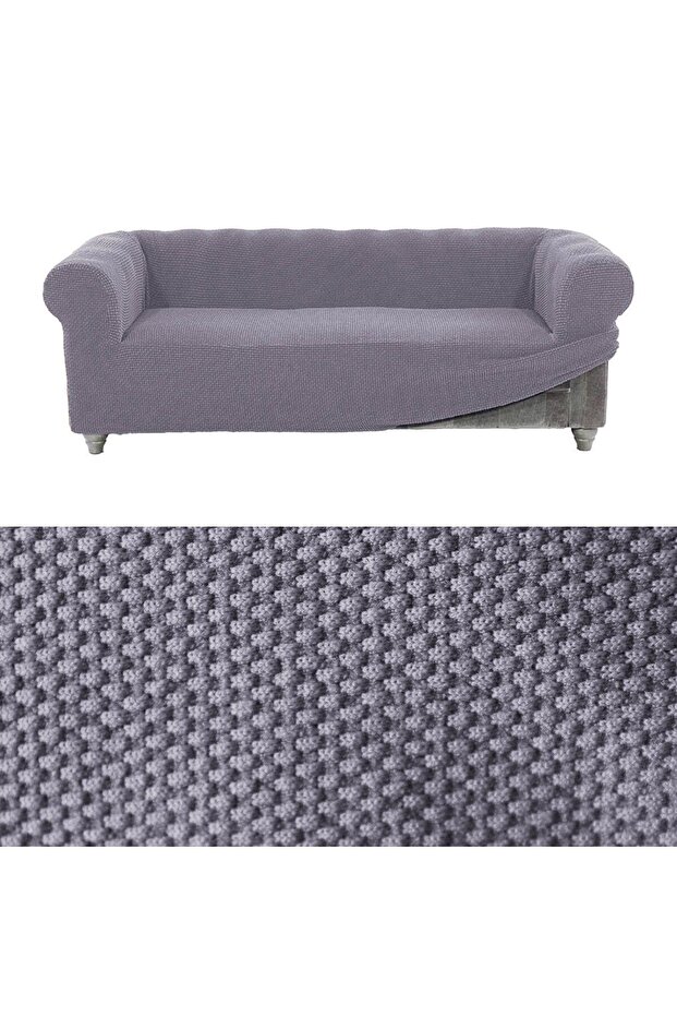 Chester 3-Seater Dark Gray Elastic Sofa Cover | Elastic Sofa Cover | Seat Cover