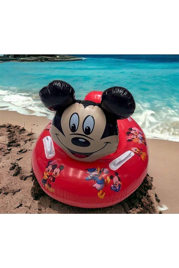 Tutunmalı ve Oturmalı Simit Disney Mickey Mouse Figürlü Bebek Çocuk Deniz Havuz Yüzme Simidi - 2