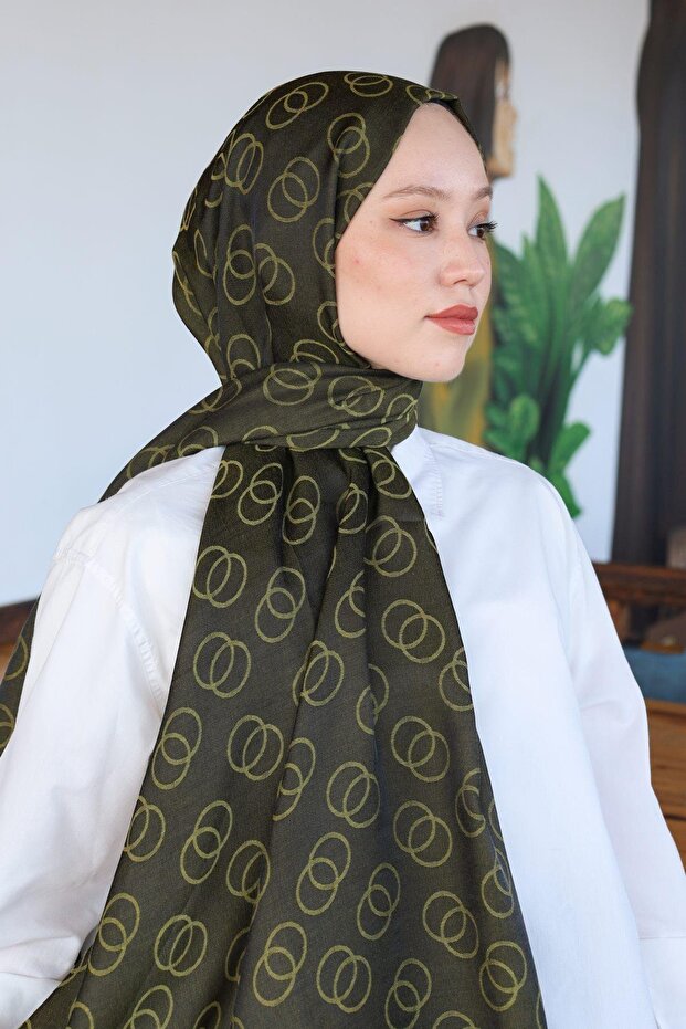 شال منقوش بحلقة جاكار قطنية - 2