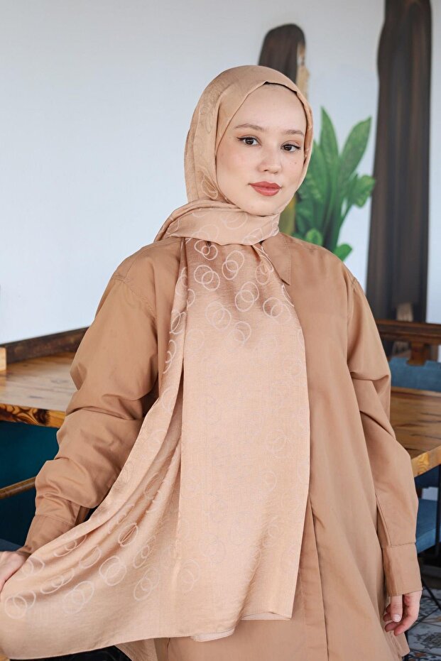 شال منقوش بحلقة جاكار قطنية - 2