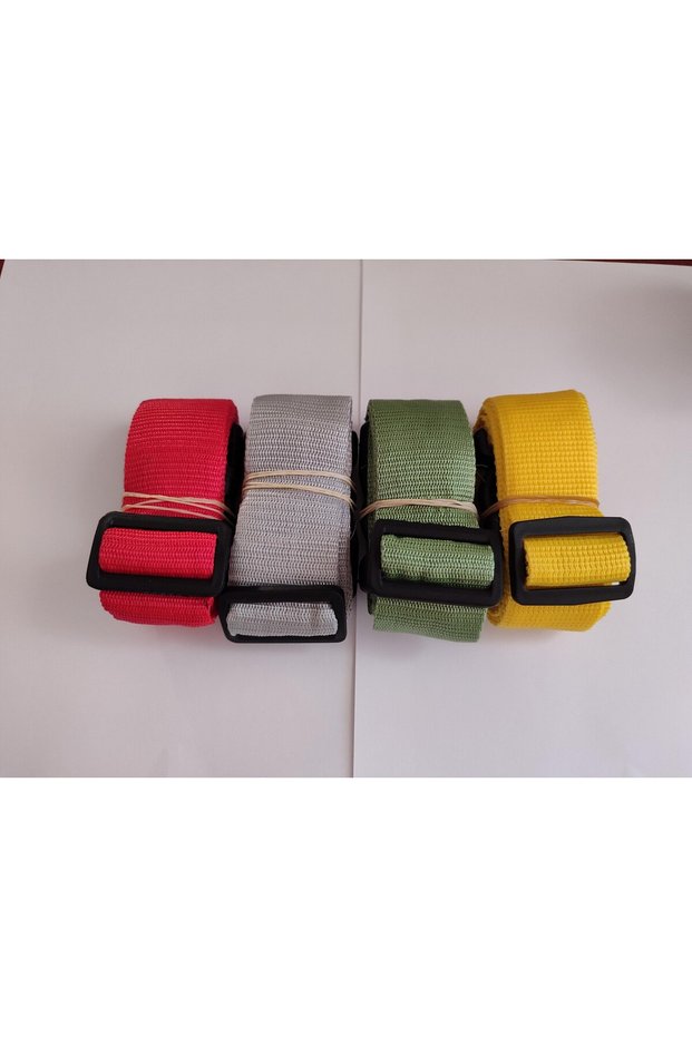 4 Color 4 Pieces Luggage Belt - Red, Gray, Aqua Green and Yellow, 4 Cm Total