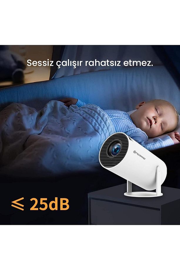 Fullhd Android11 Bt5 Wifi 120ansı Ios/android Taşınabilir Akıllı Led Sinema Projeksiyon Hy300 - 6