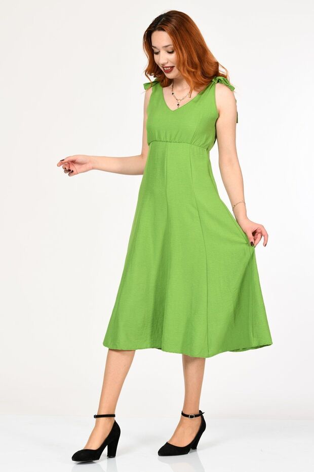 Askılı Uzun Elbise - 2