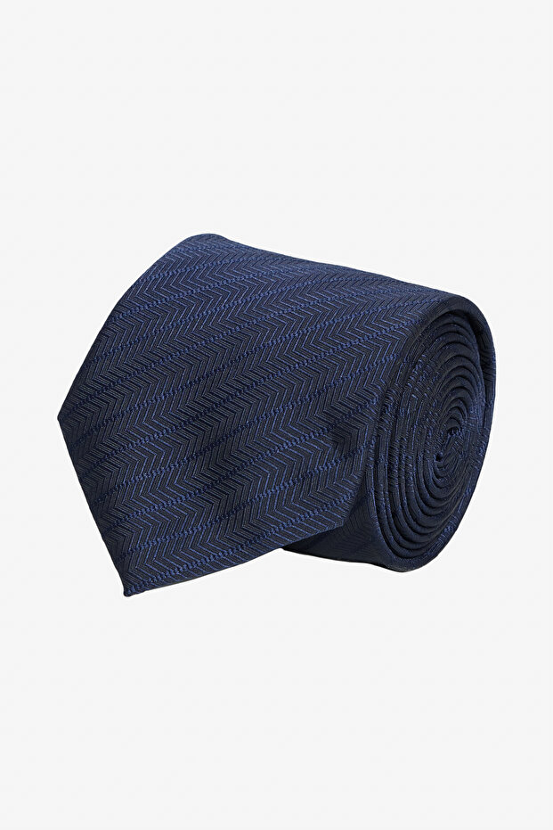 Navy Blue Patterned Men's Tie