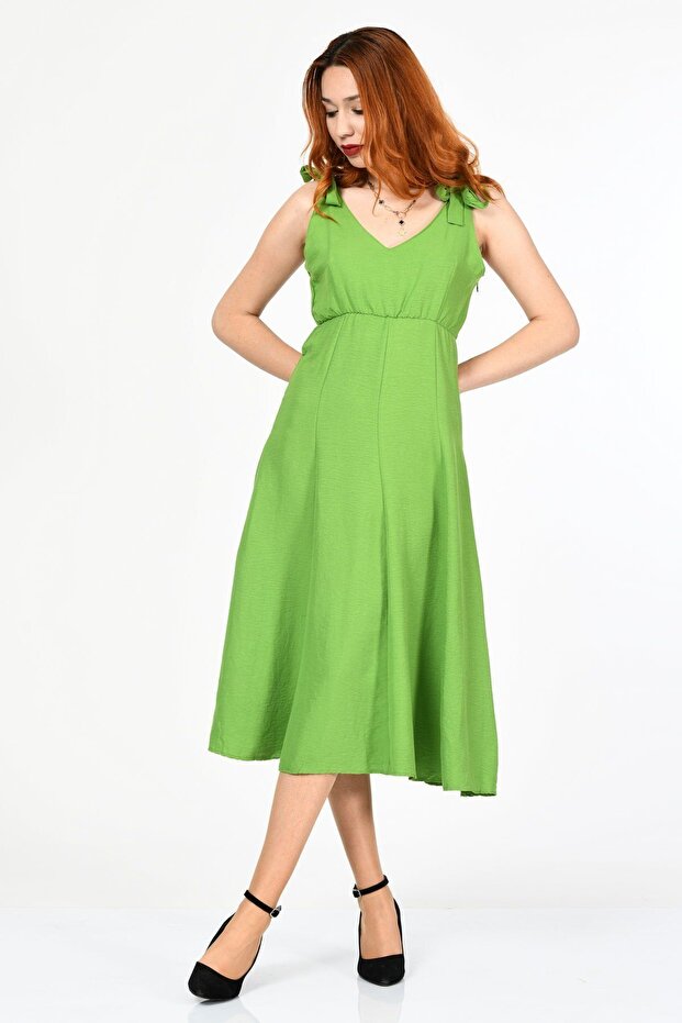 Askılı Uzun Elbise - 3