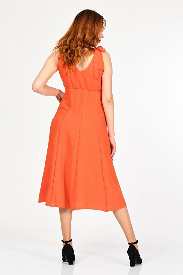 Askılı Uzun Elbise - 5