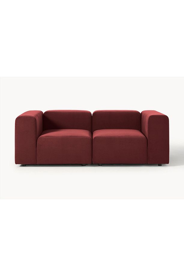 Pietro 2 Modül Kanepe Koltuk, Yönsüz Kadife Bordo - 2
