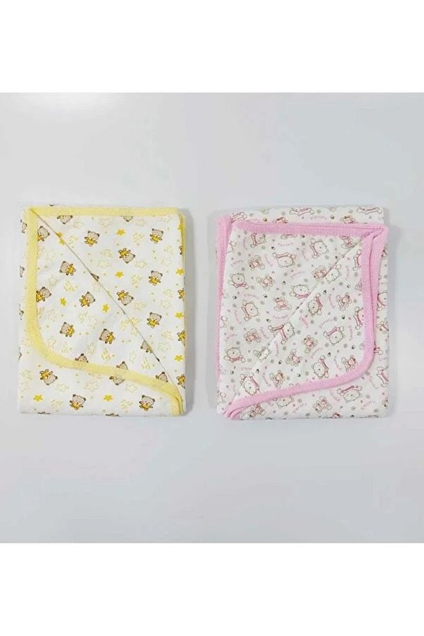 Kız Bebek Tek Katlı Başlıksız Kundaklı %100 Pamuklu 2 Li Battaniye 80x90 Cm - 2