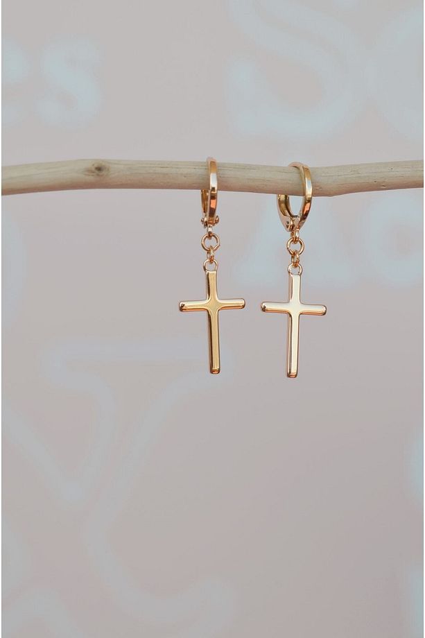 Cross Küpe Haç Sallantılı Küpe - 1