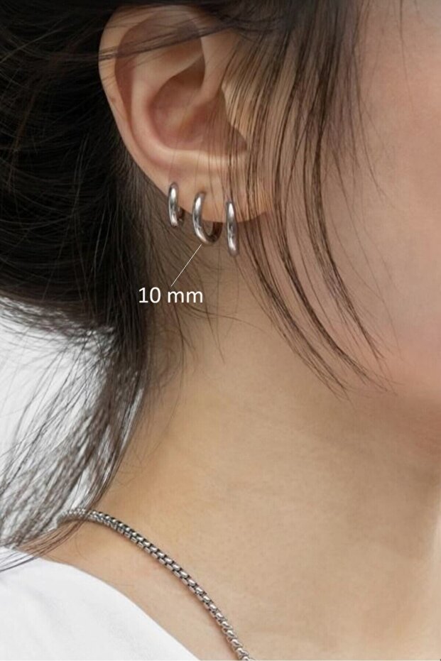 316 L Steel Hoop Earrings 10 mm