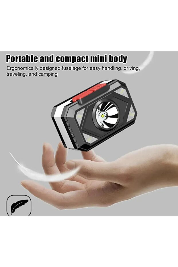 KAFA FENERİ  COB LED + SARI MAVİ KIRMIZI IŞIK ÇAKARLI ŞARJLI HY-003 - 3