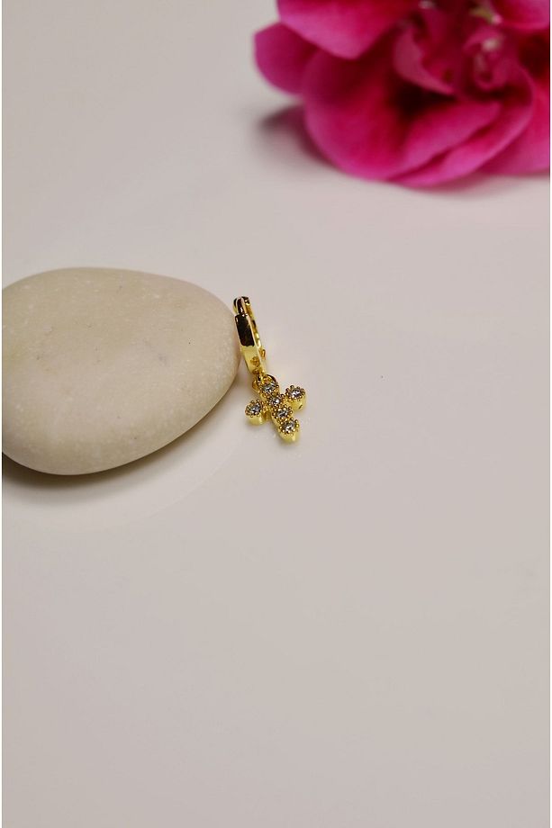 Cross Piercing Haç Sallantılı Piercing Tragus Helix Kıkırdak Lob - 3
