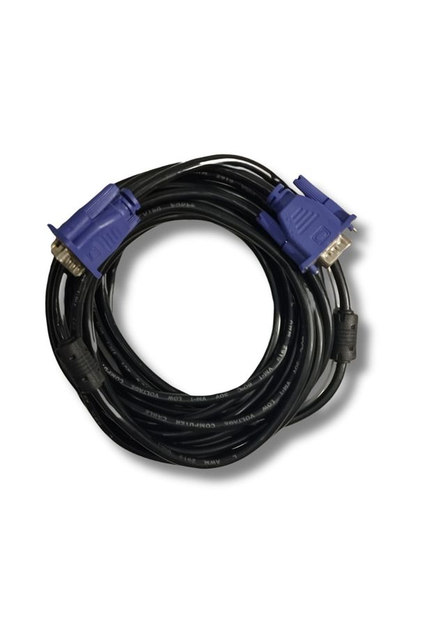 5 Metre Vga Kablosu Ekran Lcd Monitör Projeksiyon Bağlantı Kablosu - Çift Filtreli - 5 Metre - 2