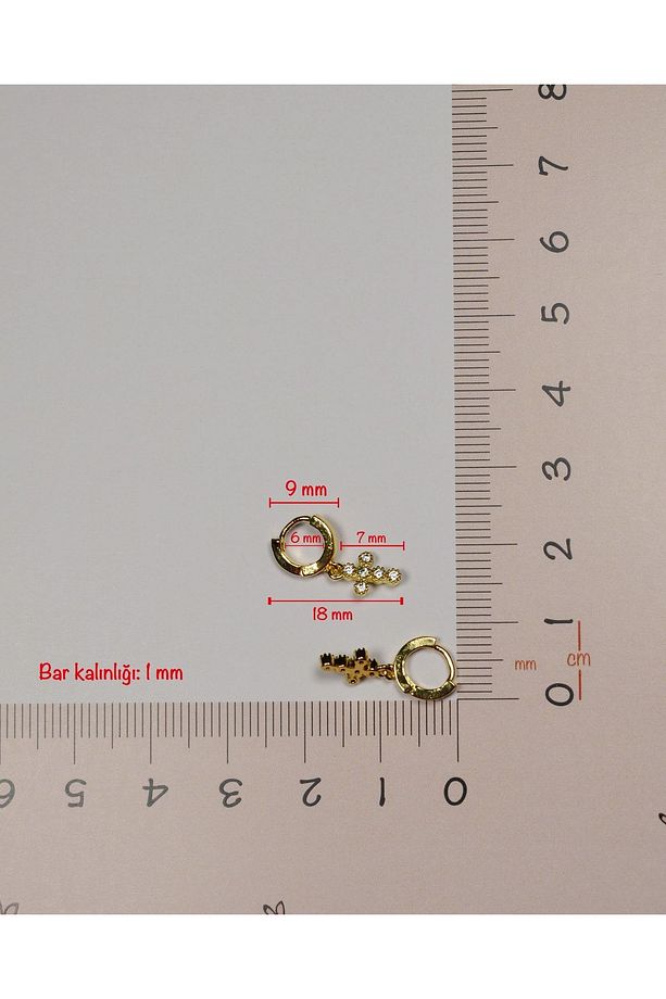 Cross Piercing Haç Sallantılı Piercing Tragus Helix Kıkırdak Lob - 5