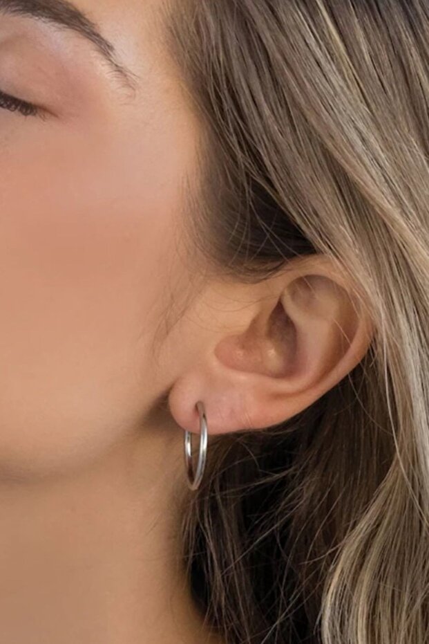 316 L Steel Hoop Earrings 14 mm