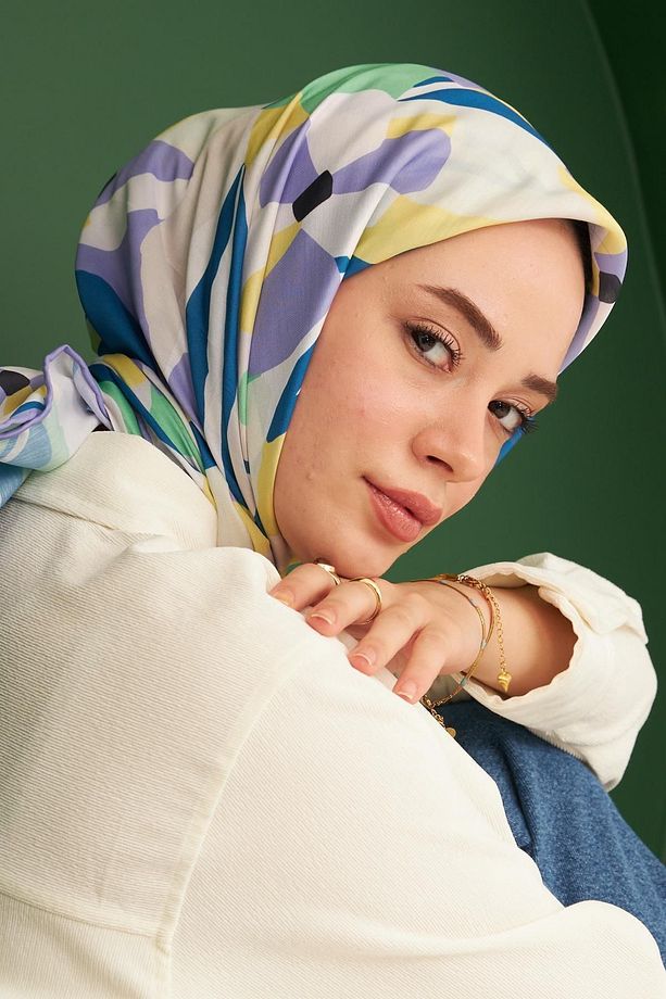Ipekhan Daphne Desenli Pamuk Eşarp 1108-18 - 5
