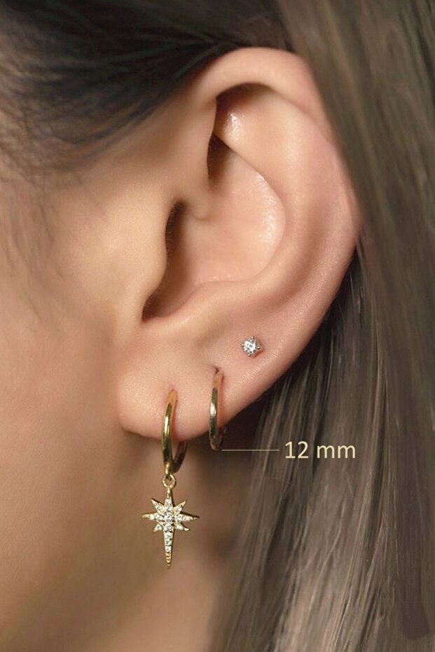 316 L Steel Hoop Earrings 12 mm