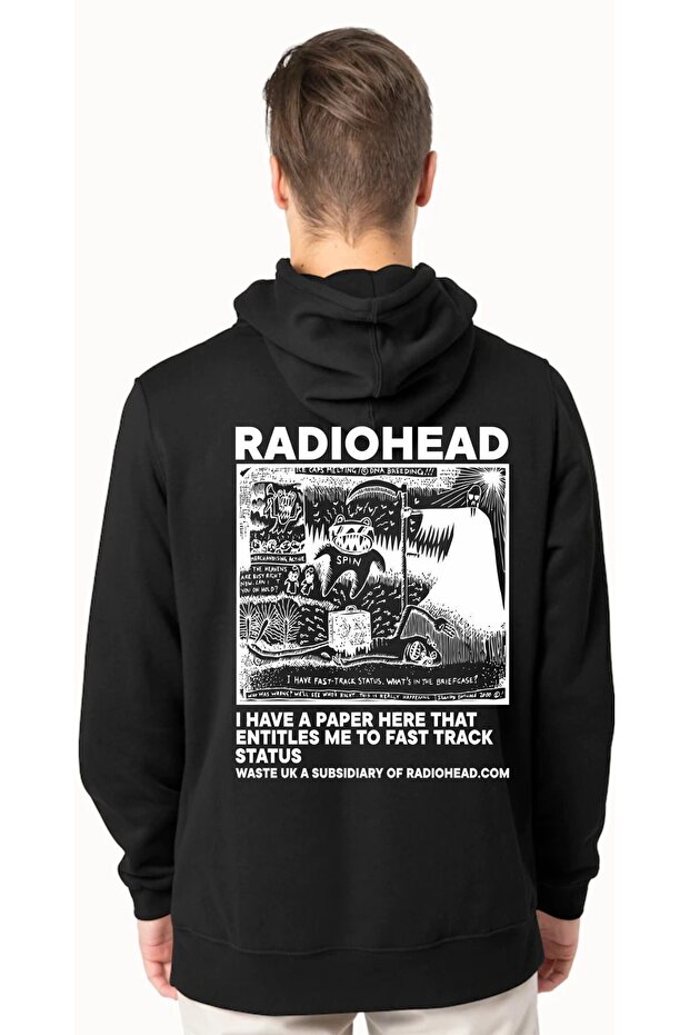 Radiohead Dna Breeding Black Hoodie Thick Fabric 3 Thread (Unisex)