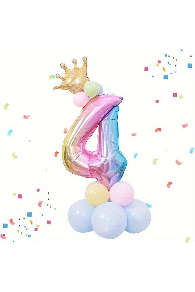 Mini Party Store King Crown Colorful Foil Number
