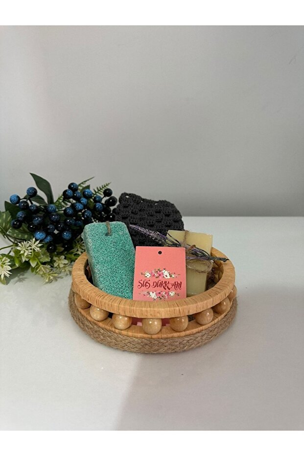 Wooden Basket Model Bathroom Organizer Wooden Basket Diameter 17 cm