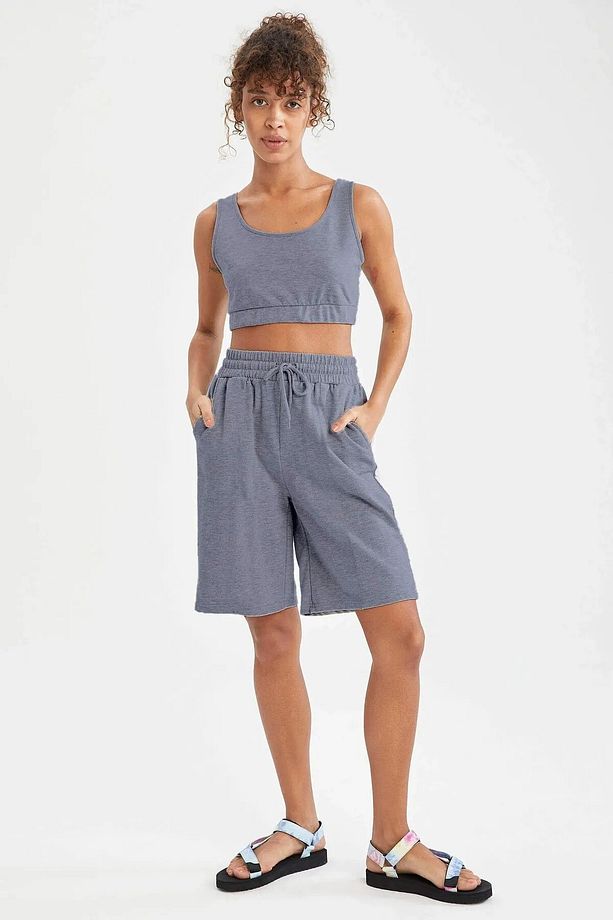 Füme Oversize Unisex Spor Şort - 3