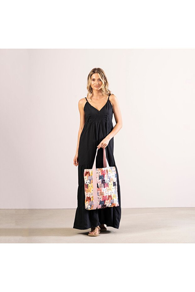 حقيبة الشاطئ - نمط القطة - 3