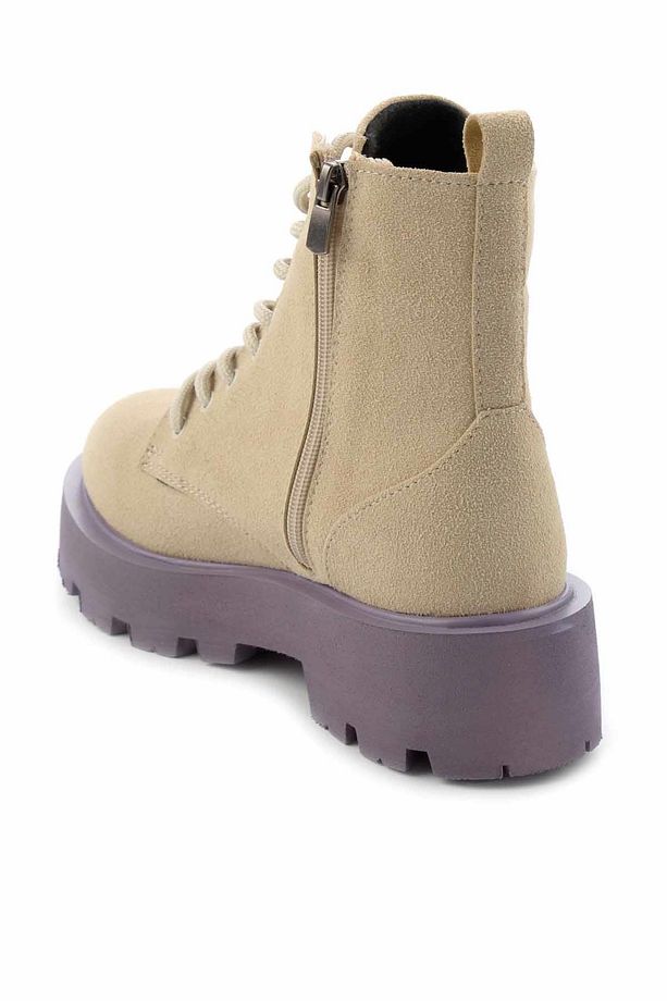 Bej Lila Süet Kadın Bot & Bootie K02678020302 - 5