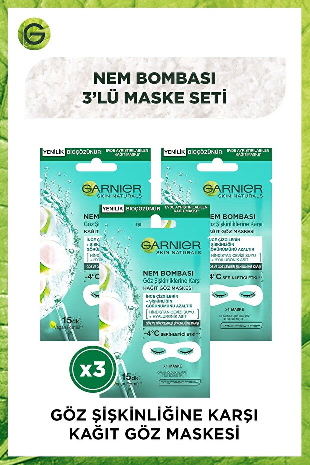 Paper Eye Mask Moisture Bomb Coconut 6 gr X 3 Pieces