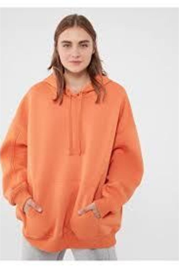 Turuncu Sweatshirt Kapuşonlu