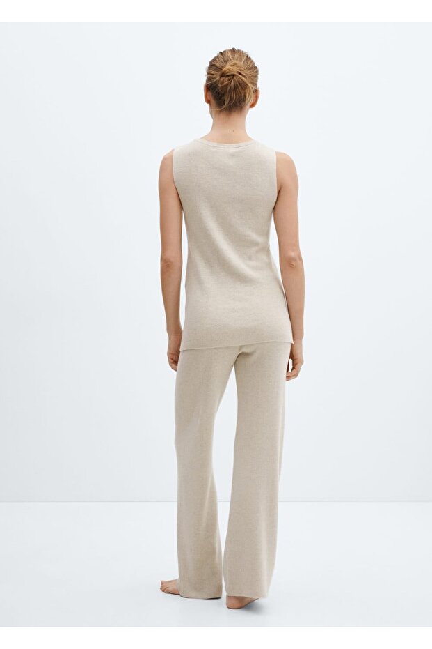 Pamuklu Keten Triko Bluz - 4