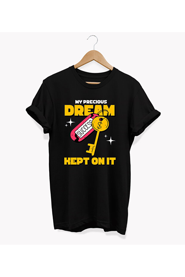 تي شيرت Dream مطبوع برقبة دائرية 100% قطن أساسي - مقاس عادي