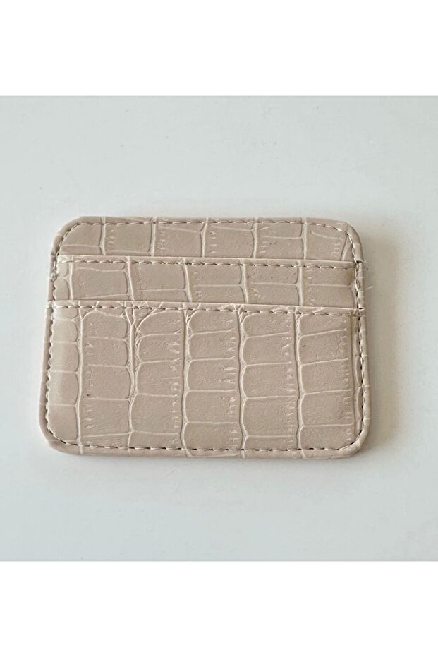 حامل بطاقات من جلد التمساح منقوش - 2