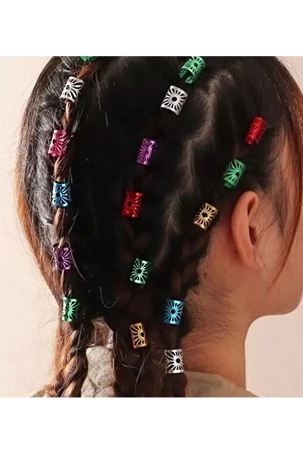 Mixed Color Metal 10-Piece Hair Earrings
