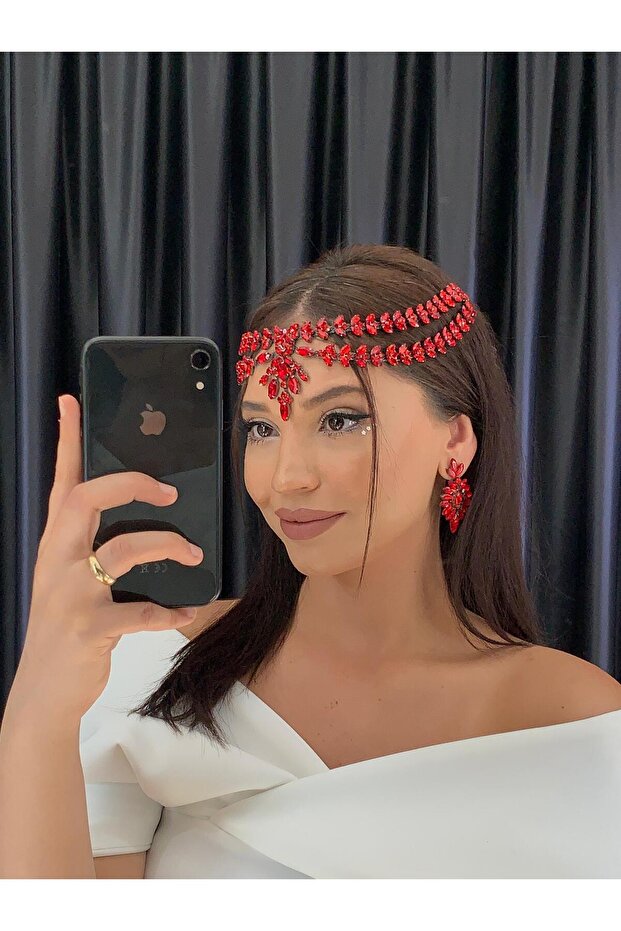 Stoned Frontlet Bridal Wedding Engagement Henna Frontlet Aybel