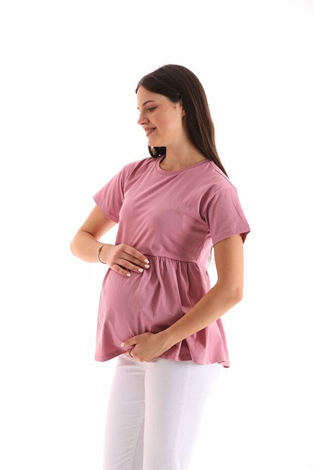 بلوزة الأمومة القطنية المكشكشة - 5