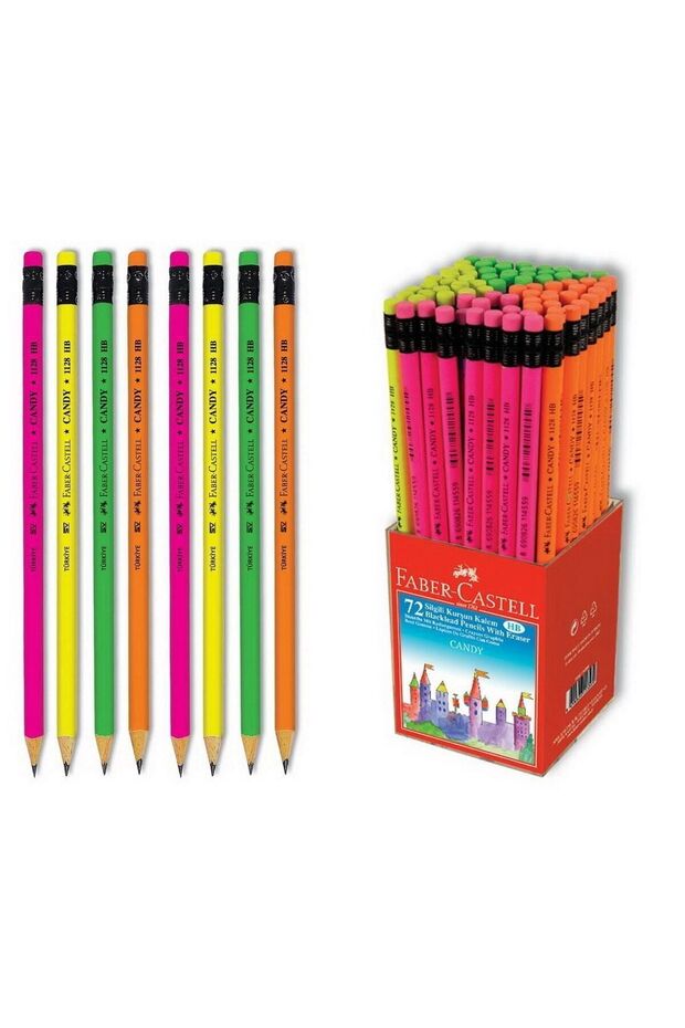 Candy Round Pencil with Eraser, Pack of 72 (5244112800)