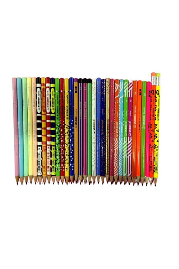 (classic, patterned, pastel) 2b Pencil 12 Pieces Assorted - 1